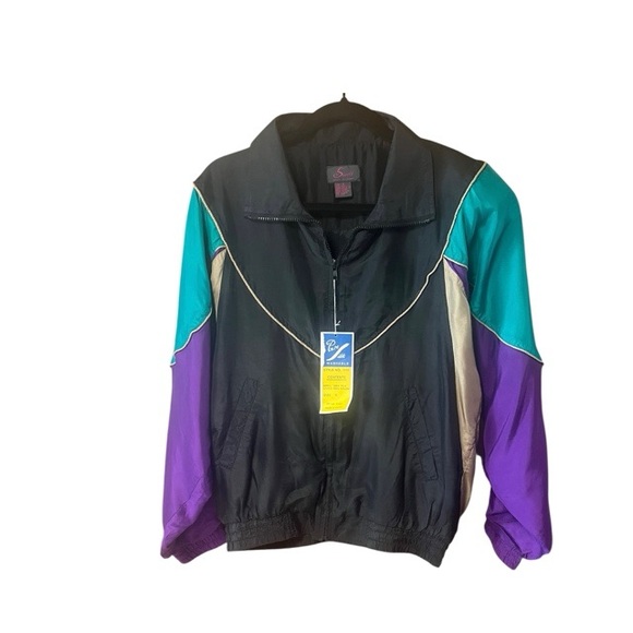 Swell‎ Vintage Colorblock Silk Windbreaker Jacket NWT - Picture 2 of 6